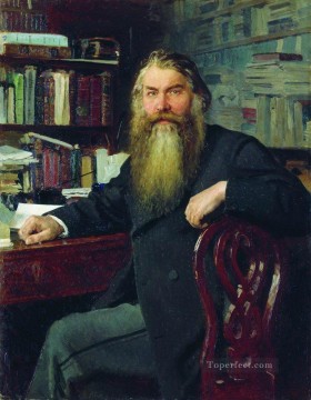  1877 Oil Painting - portrait of the historian and archaeologist ivan egorovich zabelin 1877 Ilya Repin